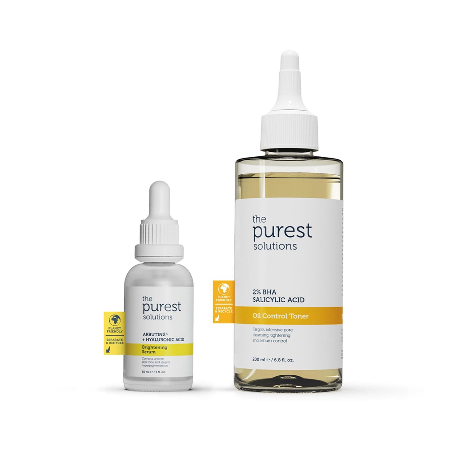 The Purest Solutions Skincare Set for acne treatment with white dropper serum and toner on Tampa Home & Garden Store