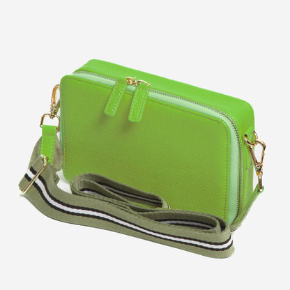 Sophia Full Grain Leather Single Zipper Crossbody