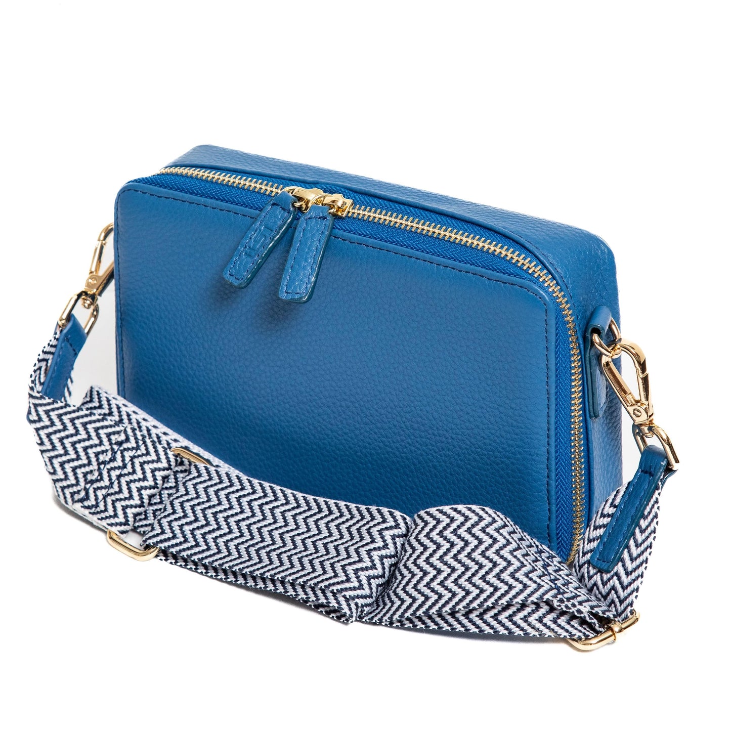 Sophia Full Grain Leather Single Zipper Crossbody