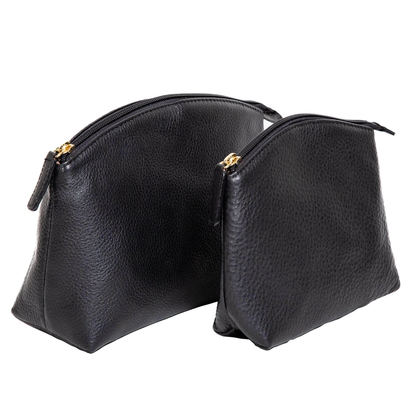 Sophia Full Grain Leather Storage Set two zippered pouches MiamiLeathers.com on Tampa Home & Garden Store