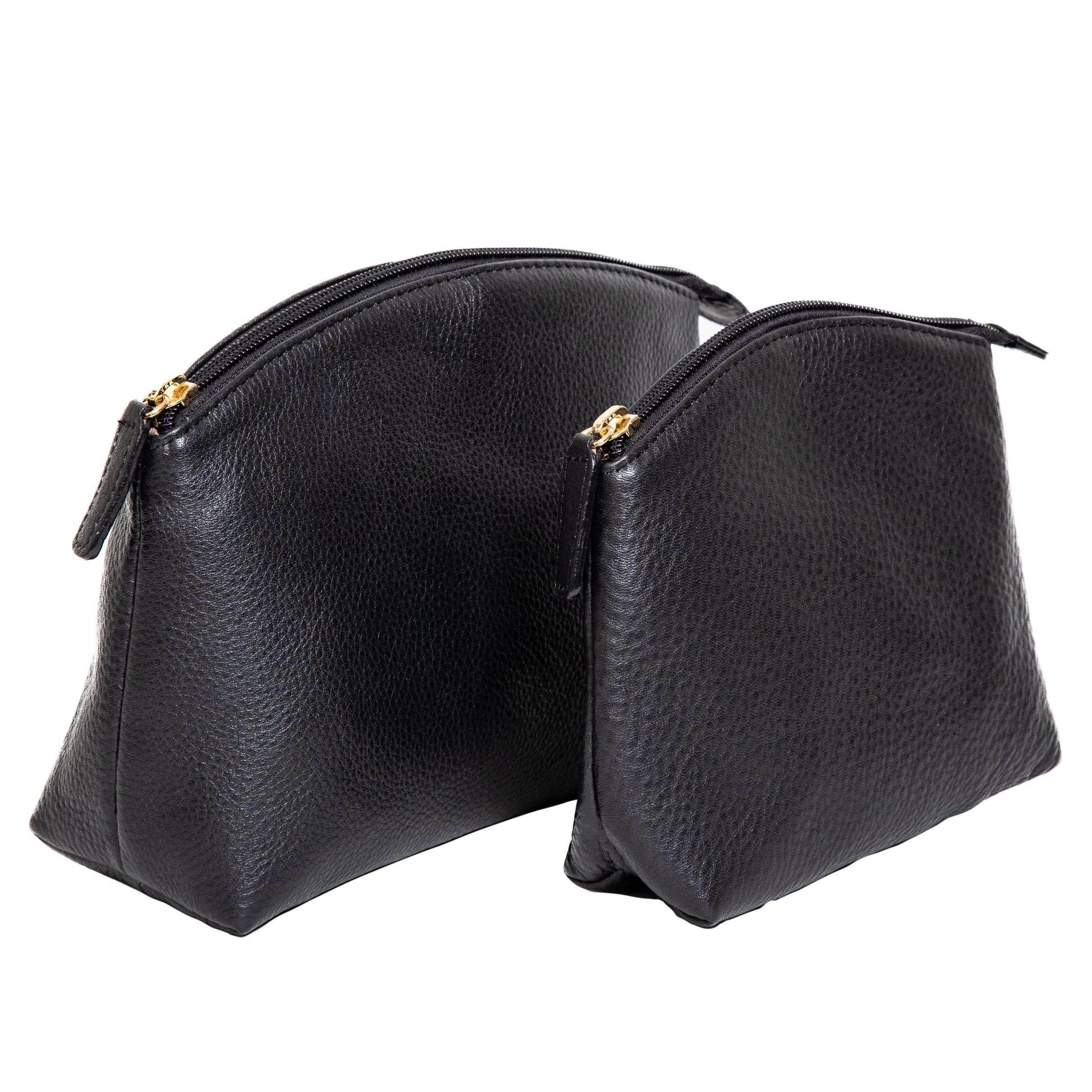 Sophia Full Grain Leather Storage Set two zippered pouches MiamiLeathers.com on Tampa Home & Garden Store