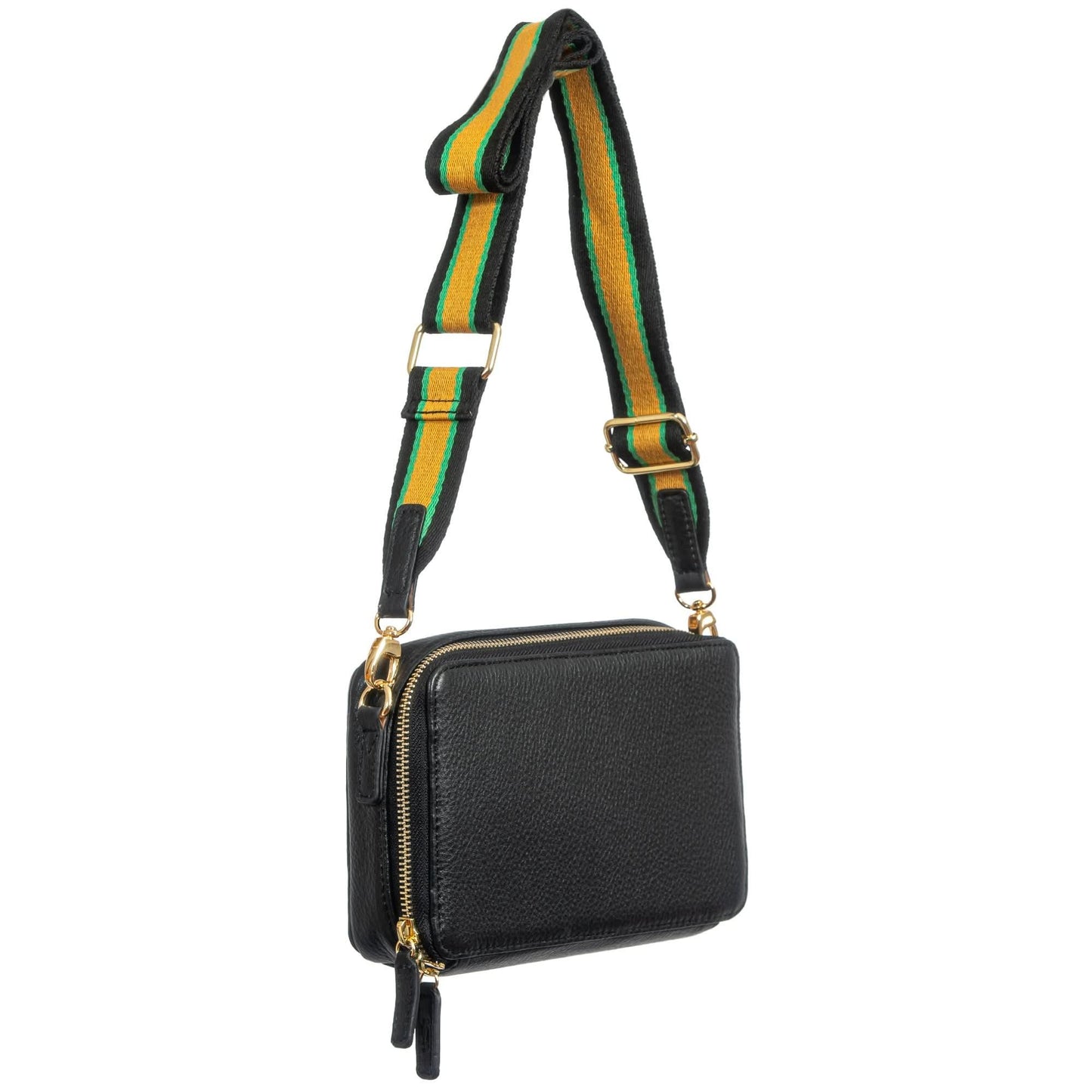 Sophia Full Grain Leather Single Zipper Crossbody