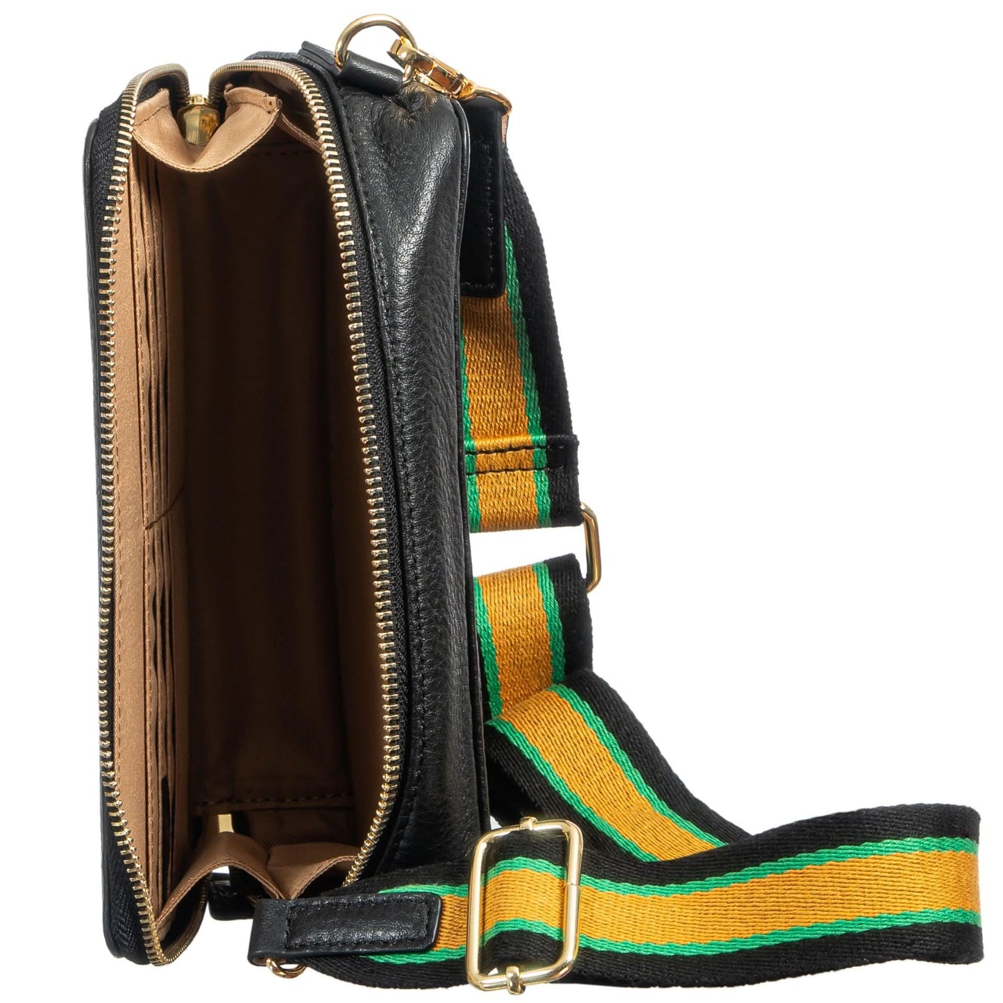 Sophia Full Grain Leather Single Zipper Crossbody