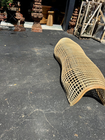 Free Form Rattan Bench and Minimal Seating