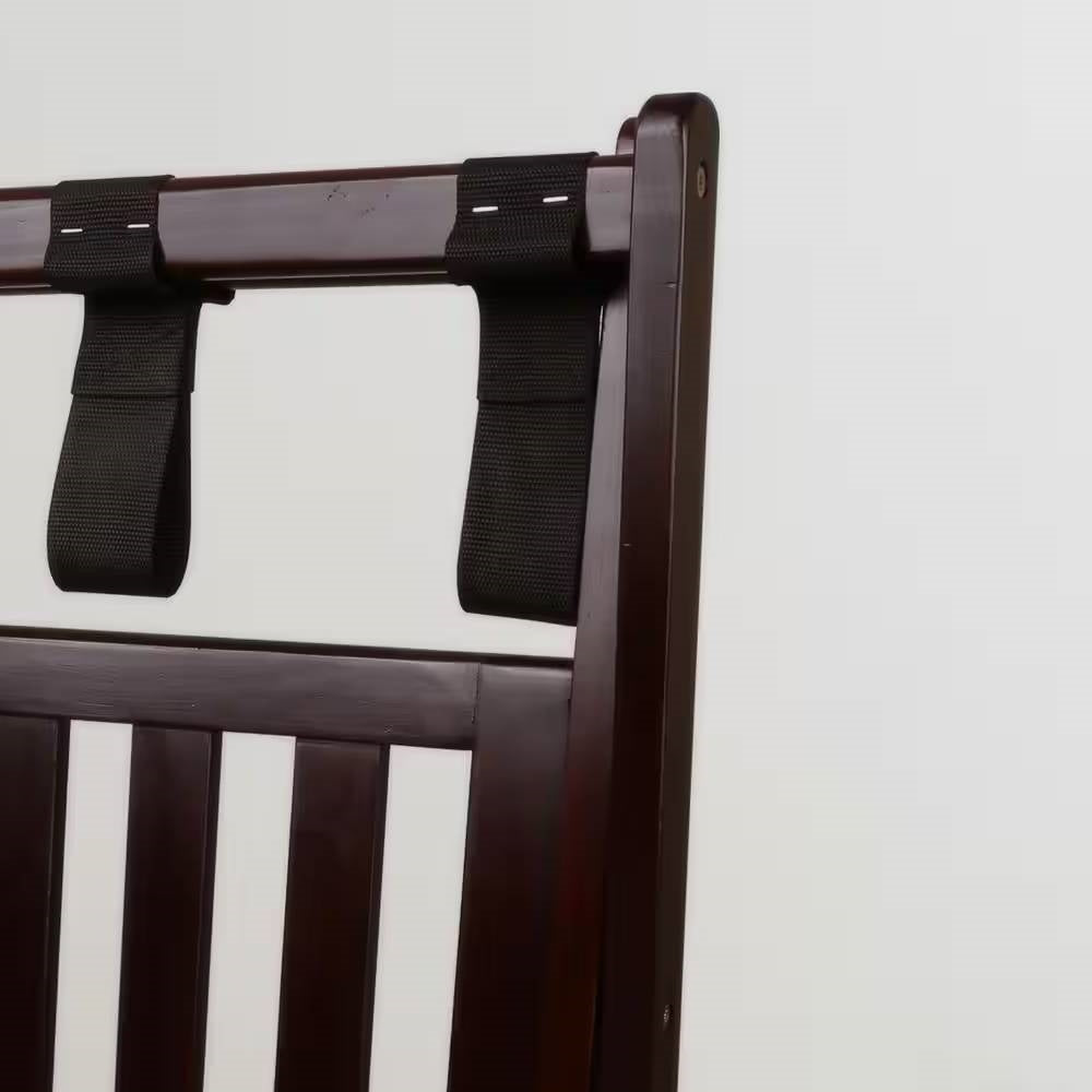 Maletero de madera maciza resistente con estante inferior de almacenamiento en color marrón oscuro