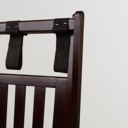 Maletero de madera maciza resistente con estante inferior de almacenamiento en color marrón oscuro
