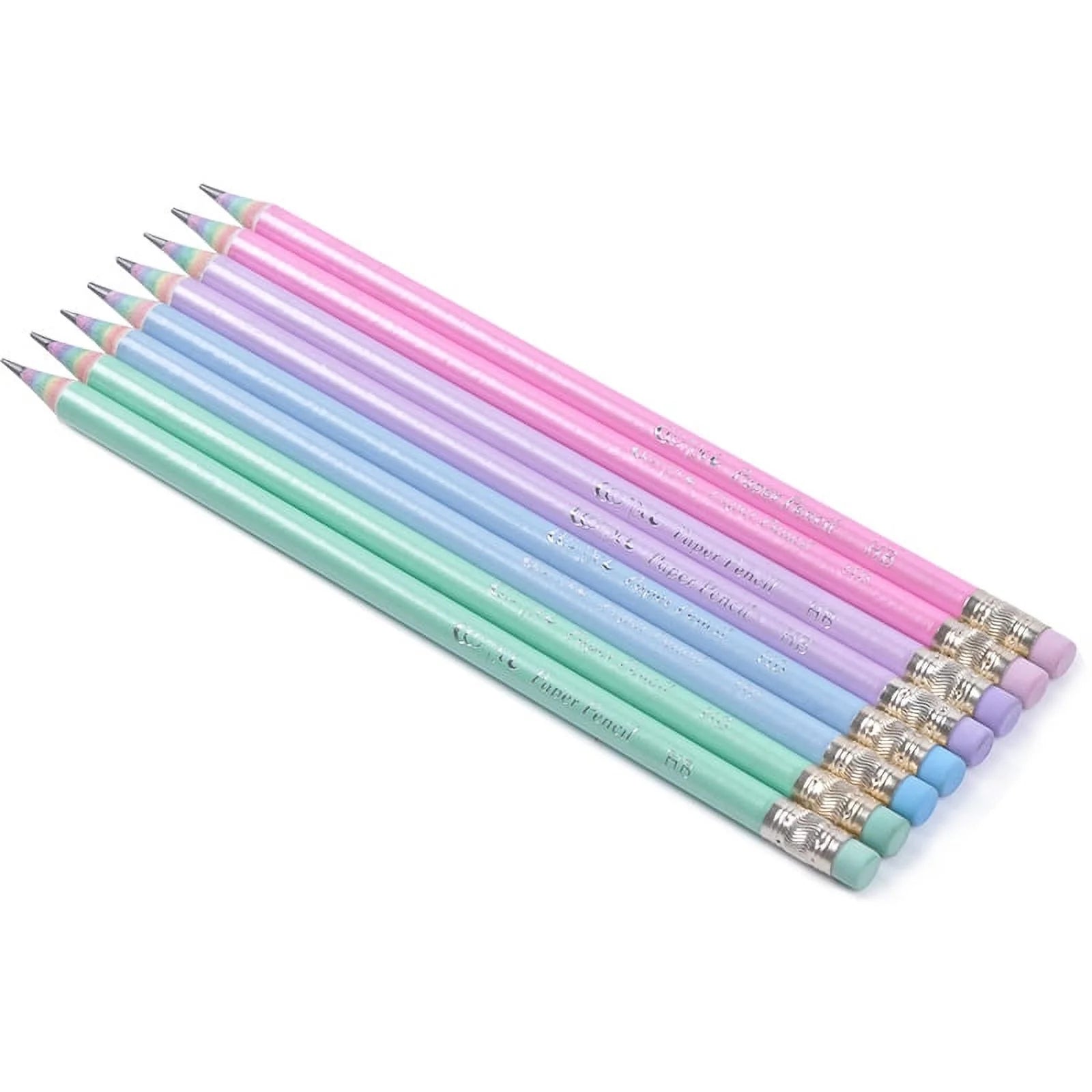 ECOTREE 24-Pack Rainbow Woodless Pencils – Eco-Friendly #2 HB Pre-Sharpened School & Office Pencils Made from Recycled Paper, Non-Toxic & Lead-Free - Tampa Home & Garden Store