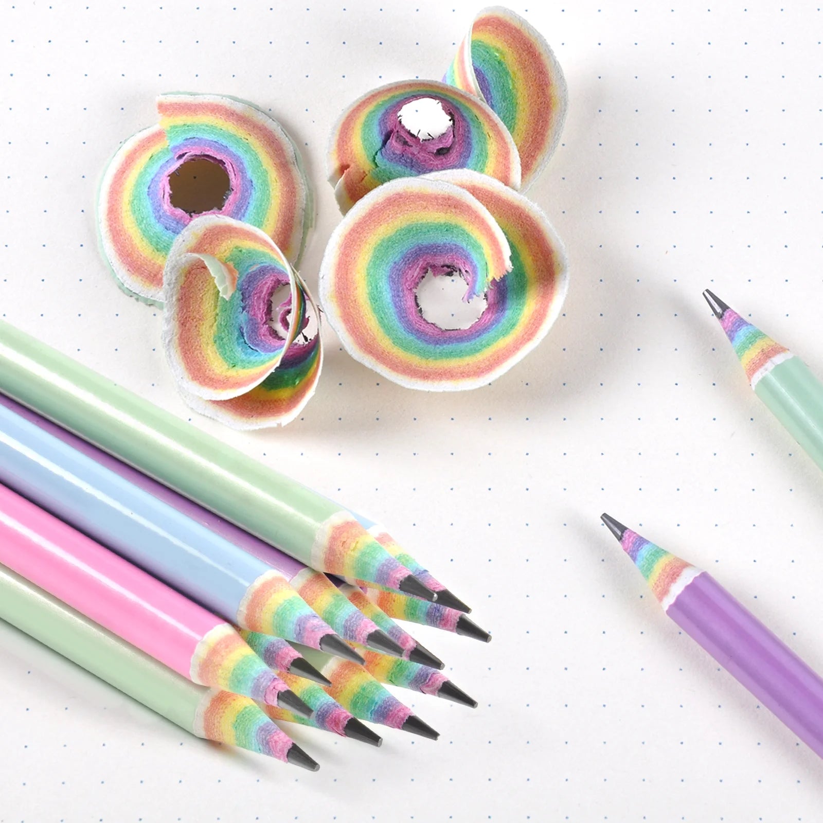 ECOTREE 24-Pack Rainbow Woodless Pencils – Eco-Friendly #2 HB Pre-Sharpened School & Office Pencils Made from Recycled Paper, Non-Toxic & Lead-Free - Tampa Home & Garden Store