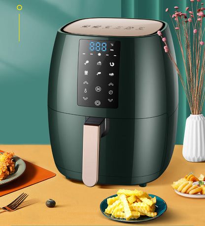 Air fryer 5.5L green model with smart touchscreen panel and rose-gold handle on Tampa Home & Garden Store