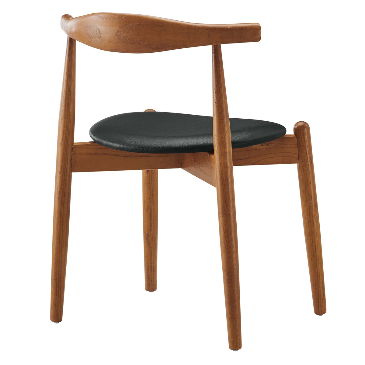 Stalwart Dining Side Chair by Modway, wooden frame with black upholstered seat on Tampa Home & Garden Store