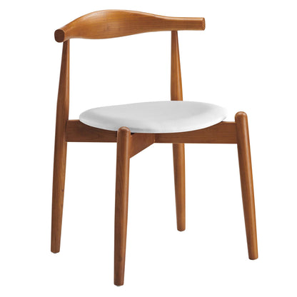 Stalwart Dining Side Chair by Modway; wooden frame with white upholstered seat on Tampa Home & Garden Store