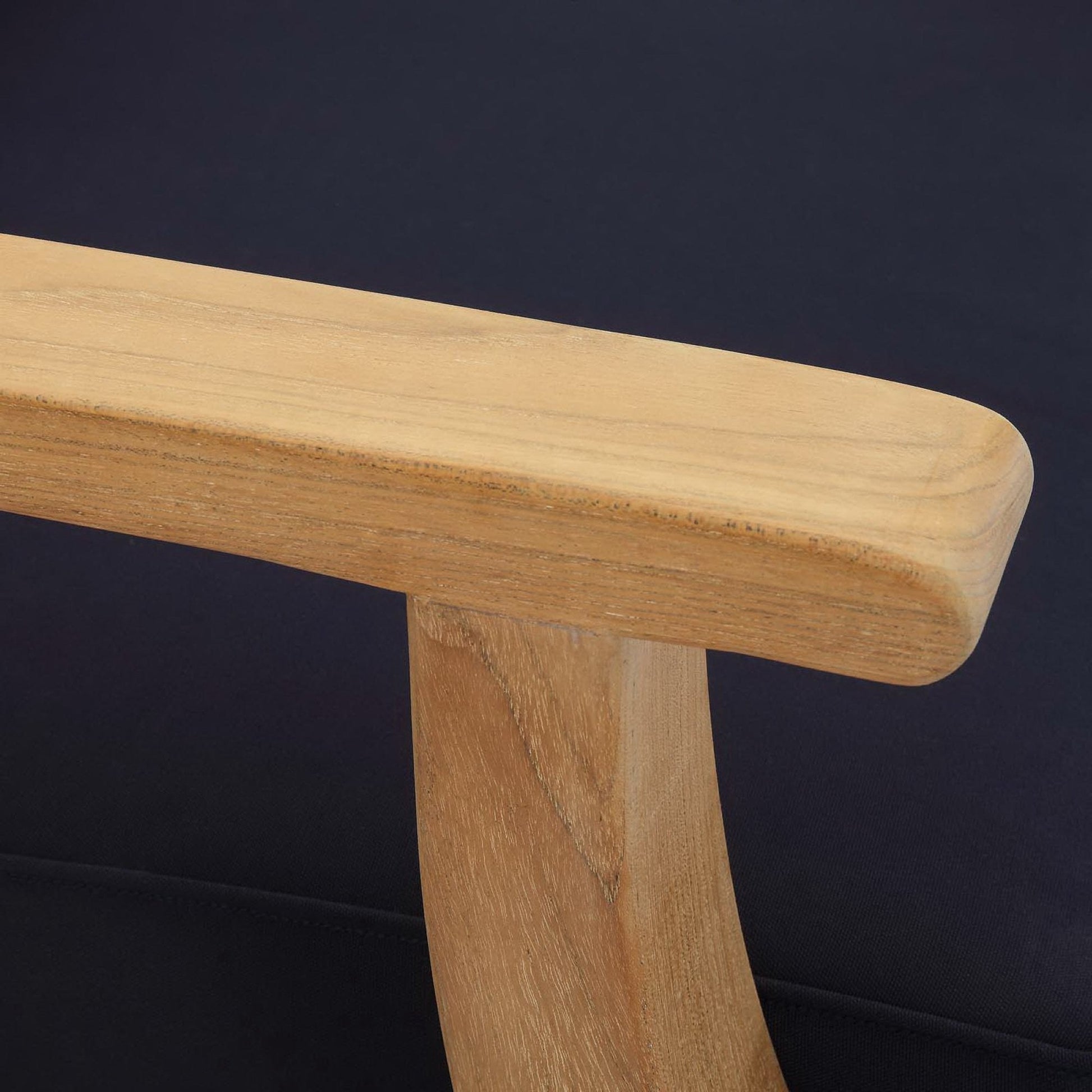 Marina outdoor teak armchair armrest close-up showcasing natural wood grain on Tampa Home & Garden Store