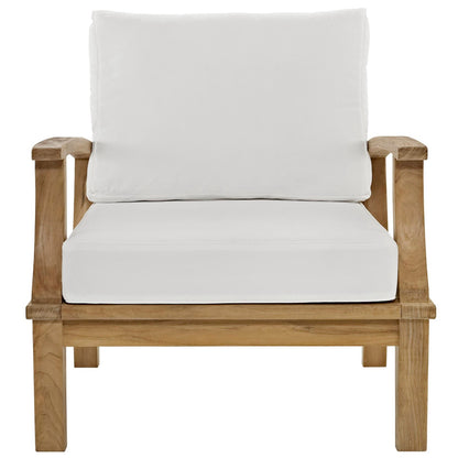 Marina outdoor teak armchair with white cushion by Modway on Tampa Home & Garden Store