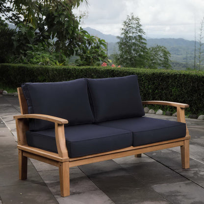 Modway Marina Outdoor Teak and Patio Loveseat