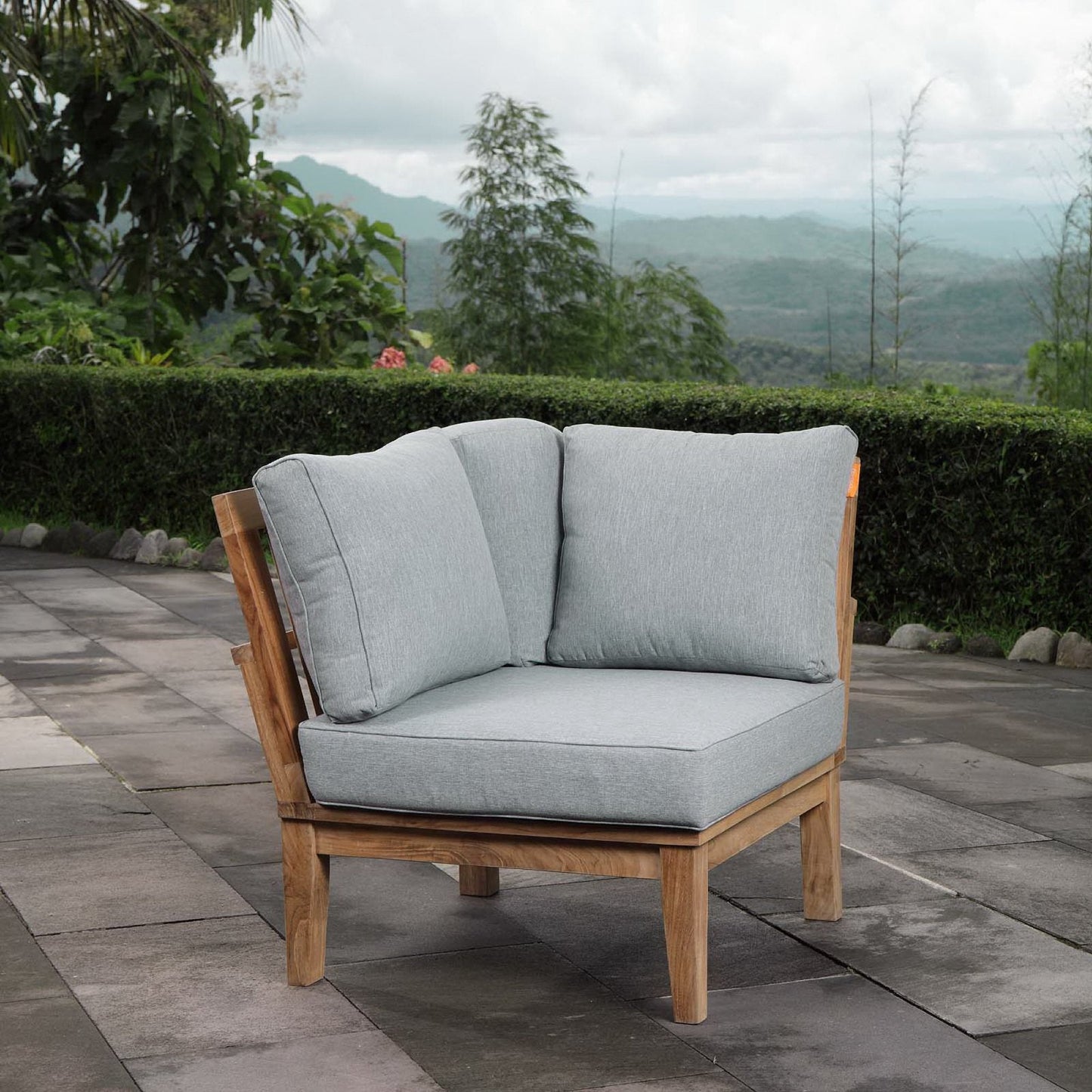 Marina Outdoor Teak Patio Corner Sofa by Modway