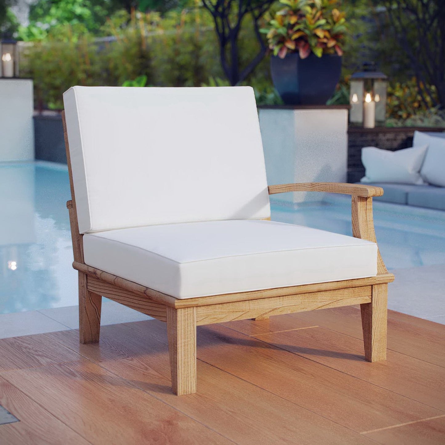 Modway Marina Contemporary Outdoor Teak Sofa
