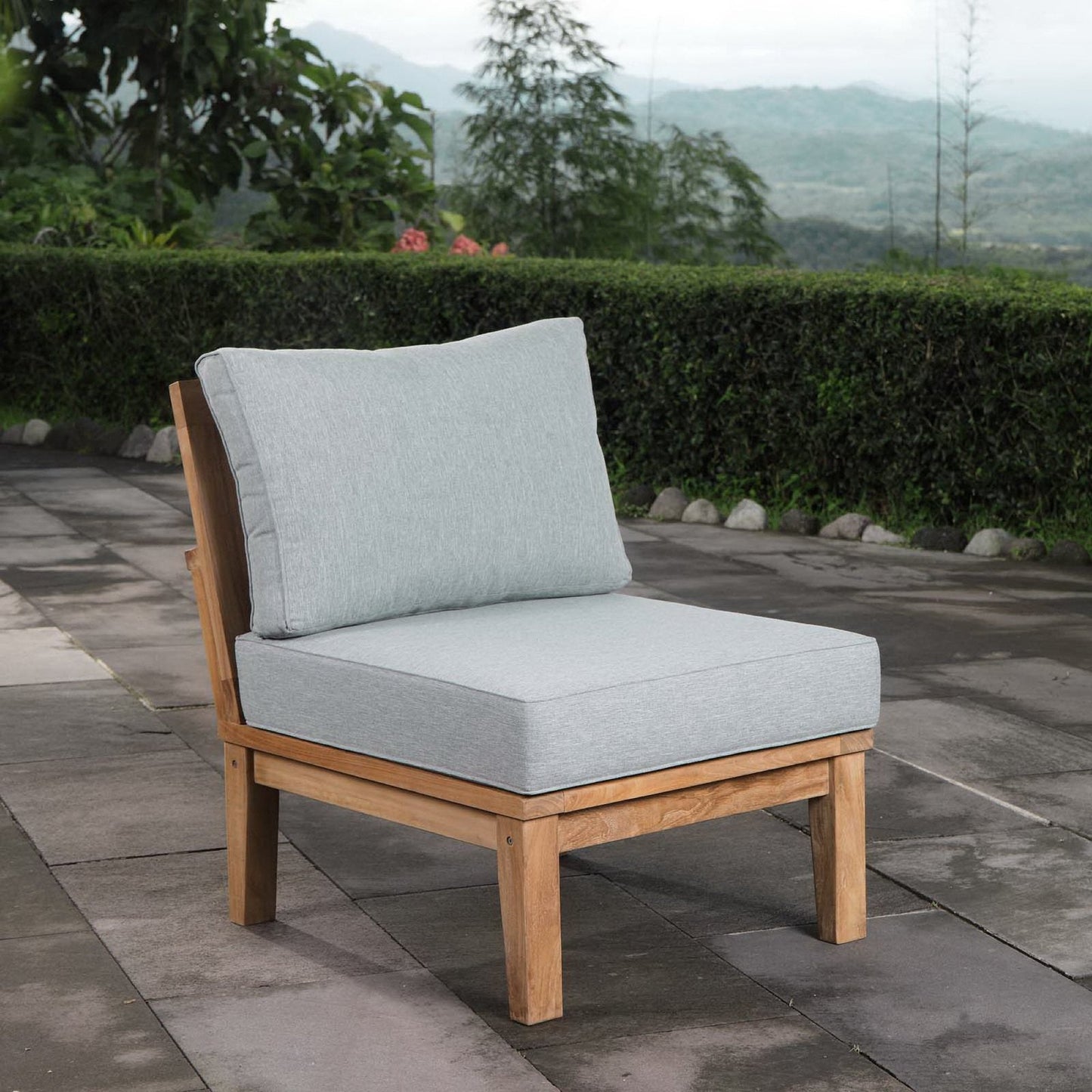 Marina Armless Outdoor Teak and Patio Sofa