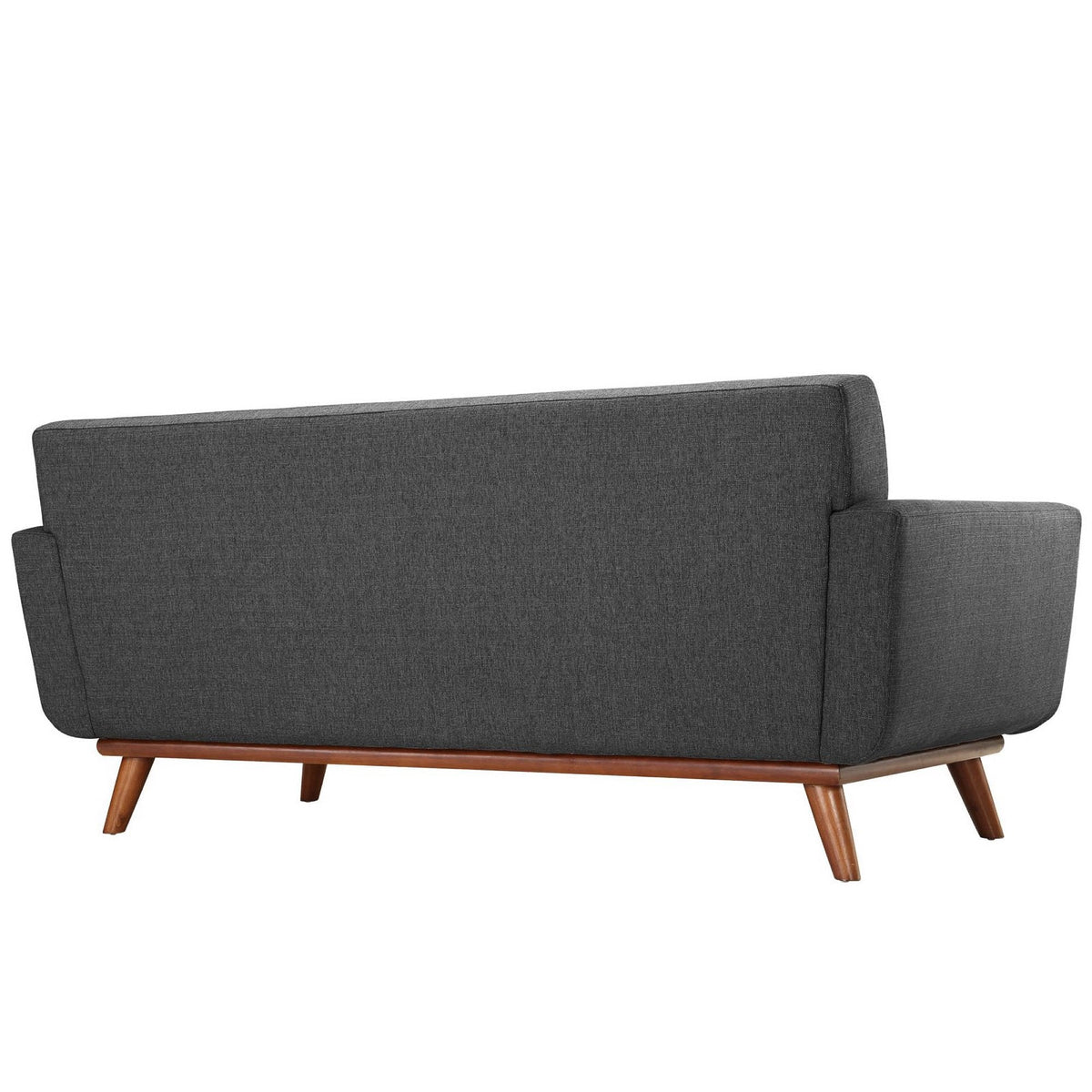 Engage Upholstered Fabric Loveseat by Modway in dark gray fabric with wooden legs on Tampa Home & Garden Store