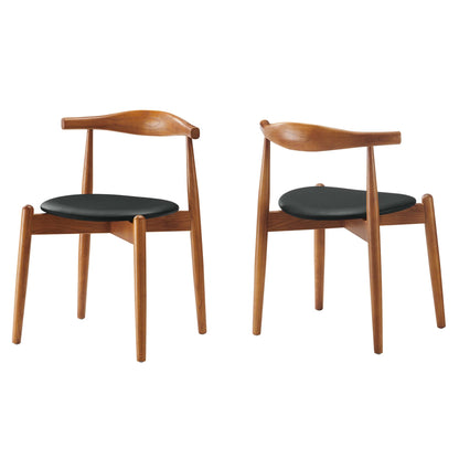 Stalwart dining chairs set of 2 by Modway with wooden frames and black cushioned seats on Tampa Home & Garden Store