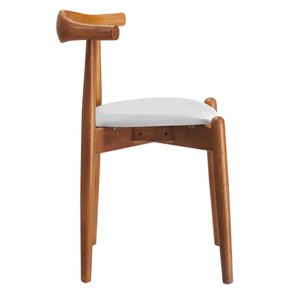 Stalwart dining chairs pair, natural wood frame with white seats Modway on Tampa Home & Garden Store