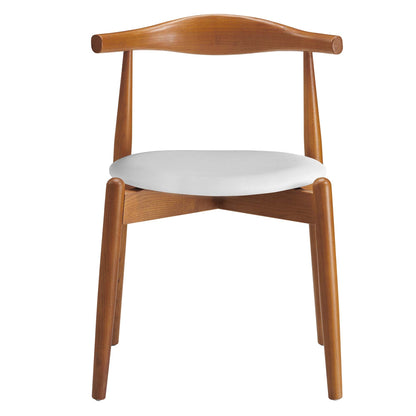 Stalwart dining side chairs by Modway, set of 2, wood curved back and white upholstered seat on Tampa Home & Garden Store