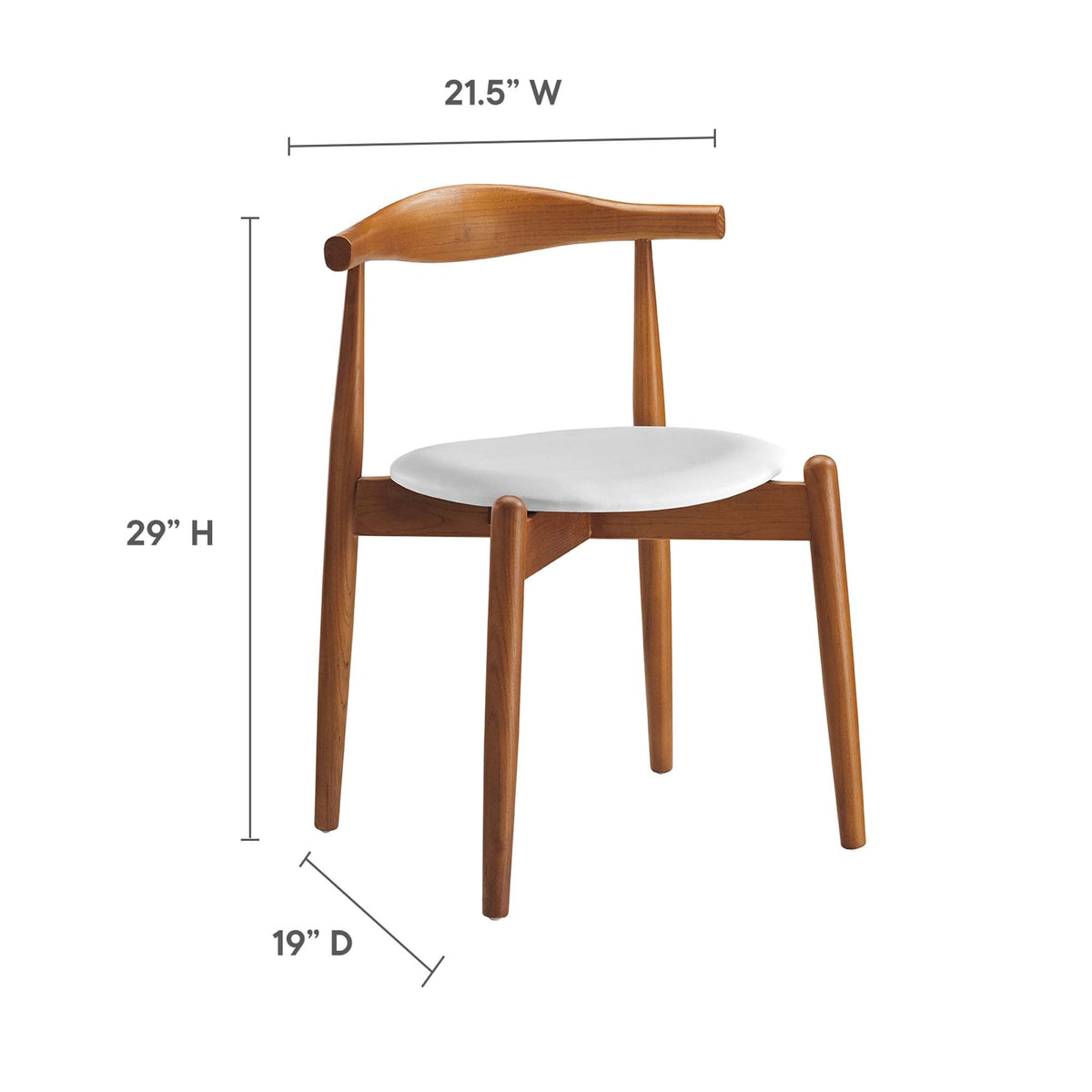Stalwart Dining Side Chairs set of 2, natural wood with white seat cushions HouseOfZazla on Tampa Home & Garden Store
