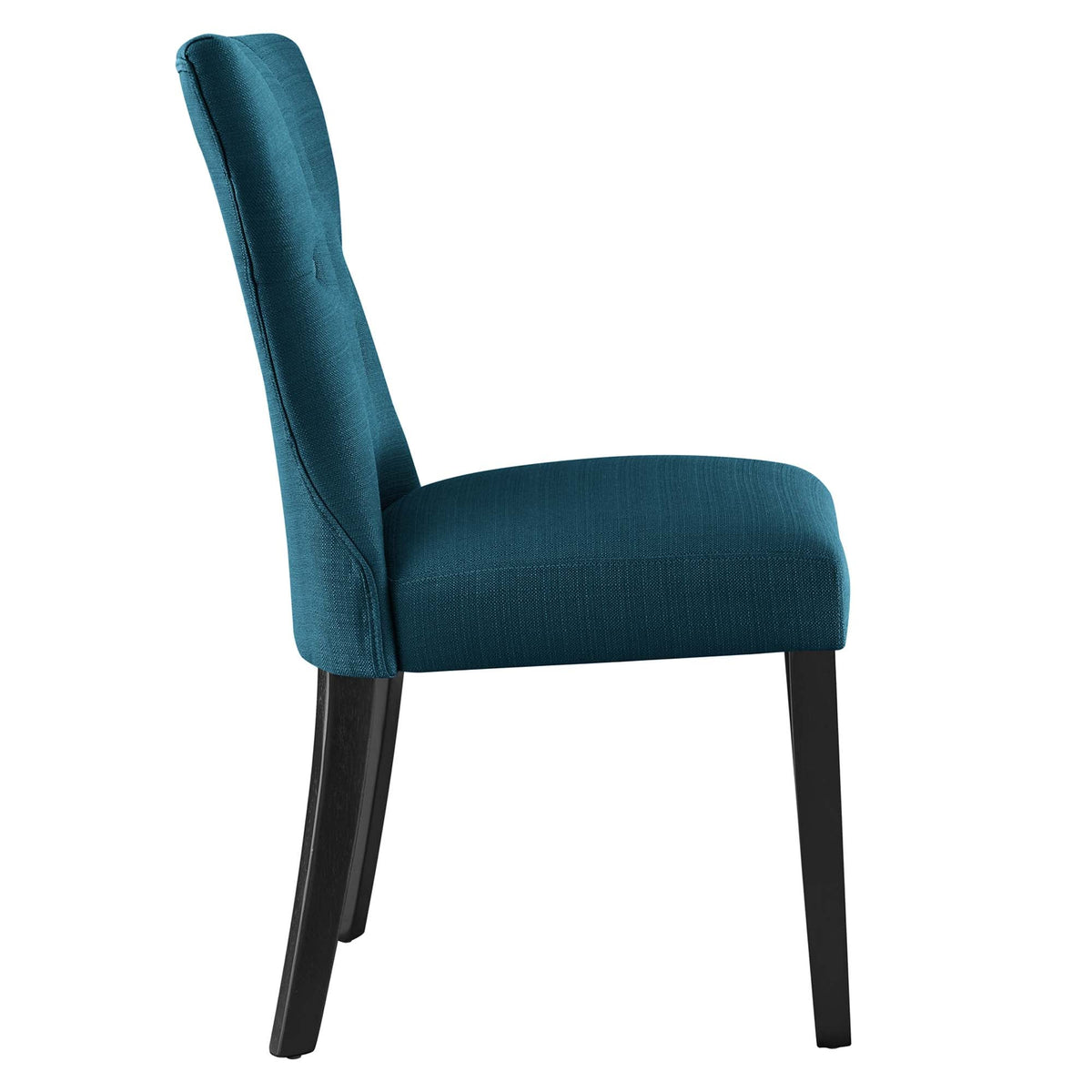 Silhouette Dining Side Chair teal fabric upholstery and black wooden legs by Modway on Tampa Home & Garden Store