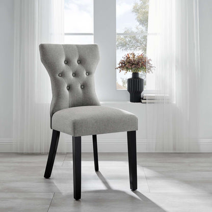 Silhouette Dining Side Chair by Modway in gray fabric with tufted back on Tampa Home & Garden Store