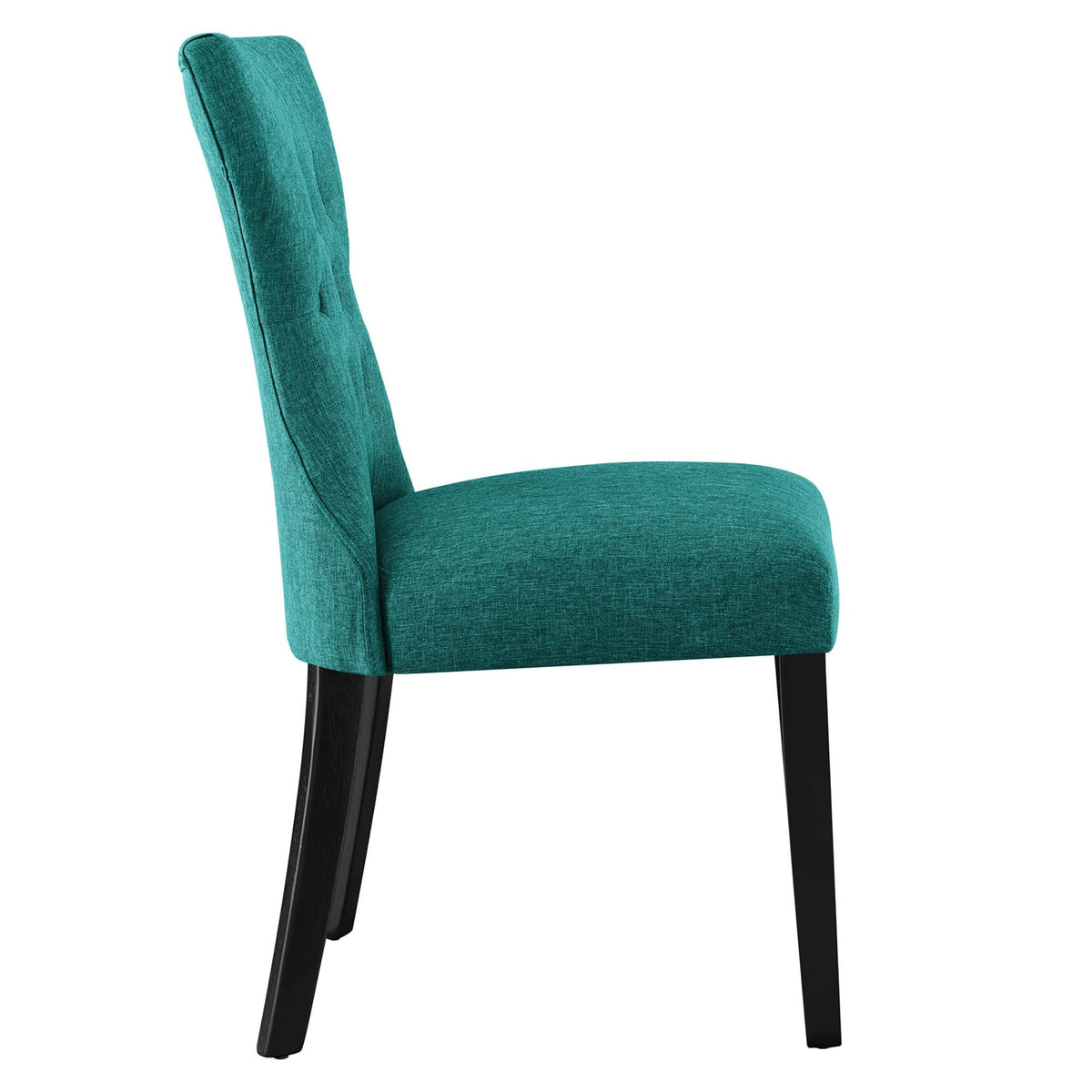 Silhouette Dining Side Chair by Modway teal velvet, black legs on Tampa Home & Garden Store
