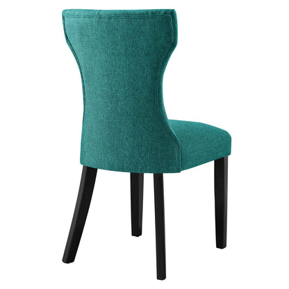 Silhouette Dining Side Chair by Modway, teal upholstery with black legs on Tampa Home & Garden Store
