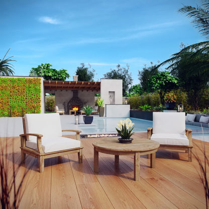 Modway Marina 3 Piece Outdoor Teak Patio Set
