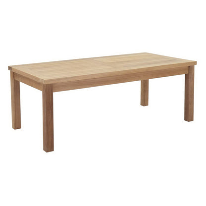 Marina teak outdoor table with slatted top in natural finish on Tampa Home & Garden Store
