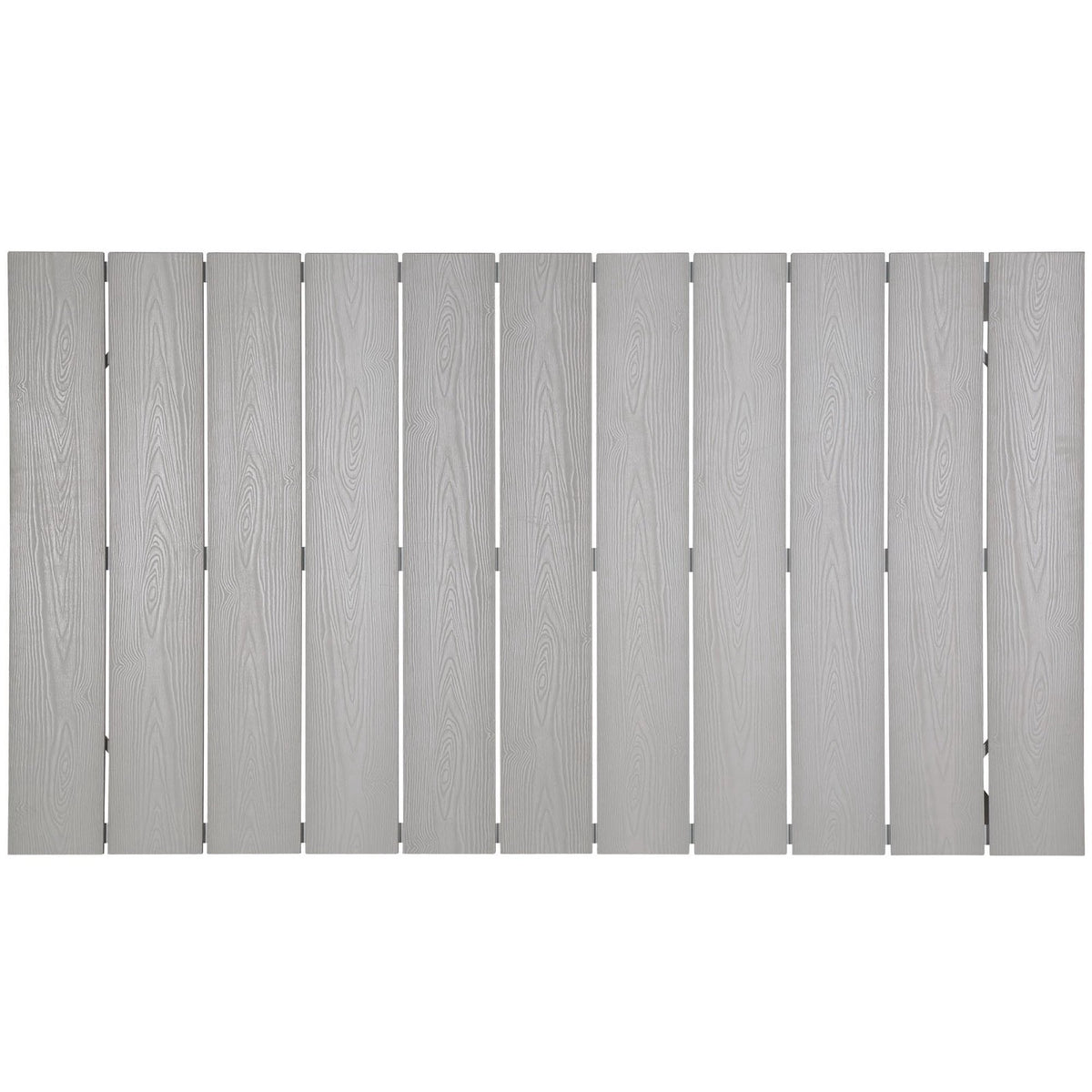 Wood fence panels gray finish with visible wood grain, evenly spaced along bottom on Tampa Home & Garden Store