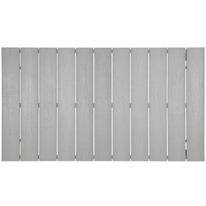 Wood fence panels gray finish with visible wood grain, evenly spaced along bottom on Tampa Home & Garden Store