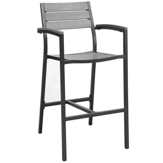 Maine Wicker Outdoor Patio Bar Stool and Chair