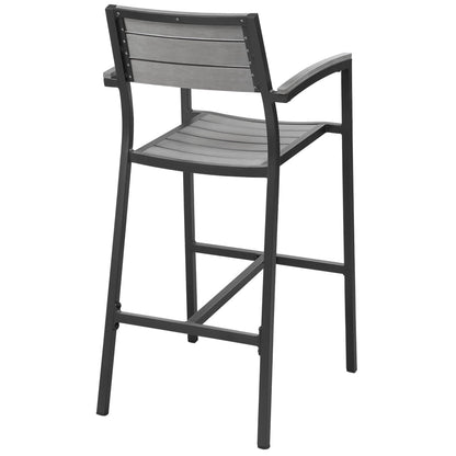 Maine Wicker Outdoor Patio Bar Stool and Chair