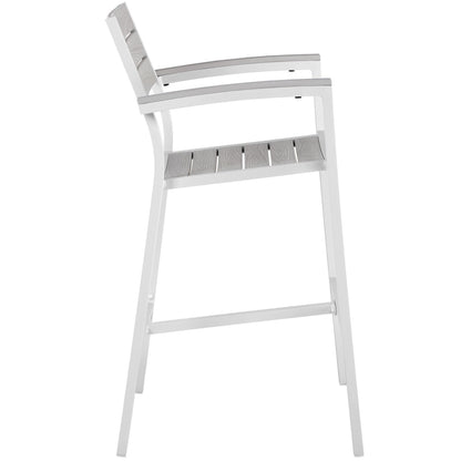 Maine Wicker Outdoor Patio Bar Stool and Chair