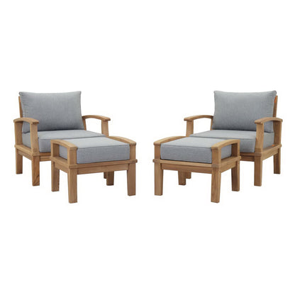 Modway Marina 4 Piece Outdoor Patio Teak Set