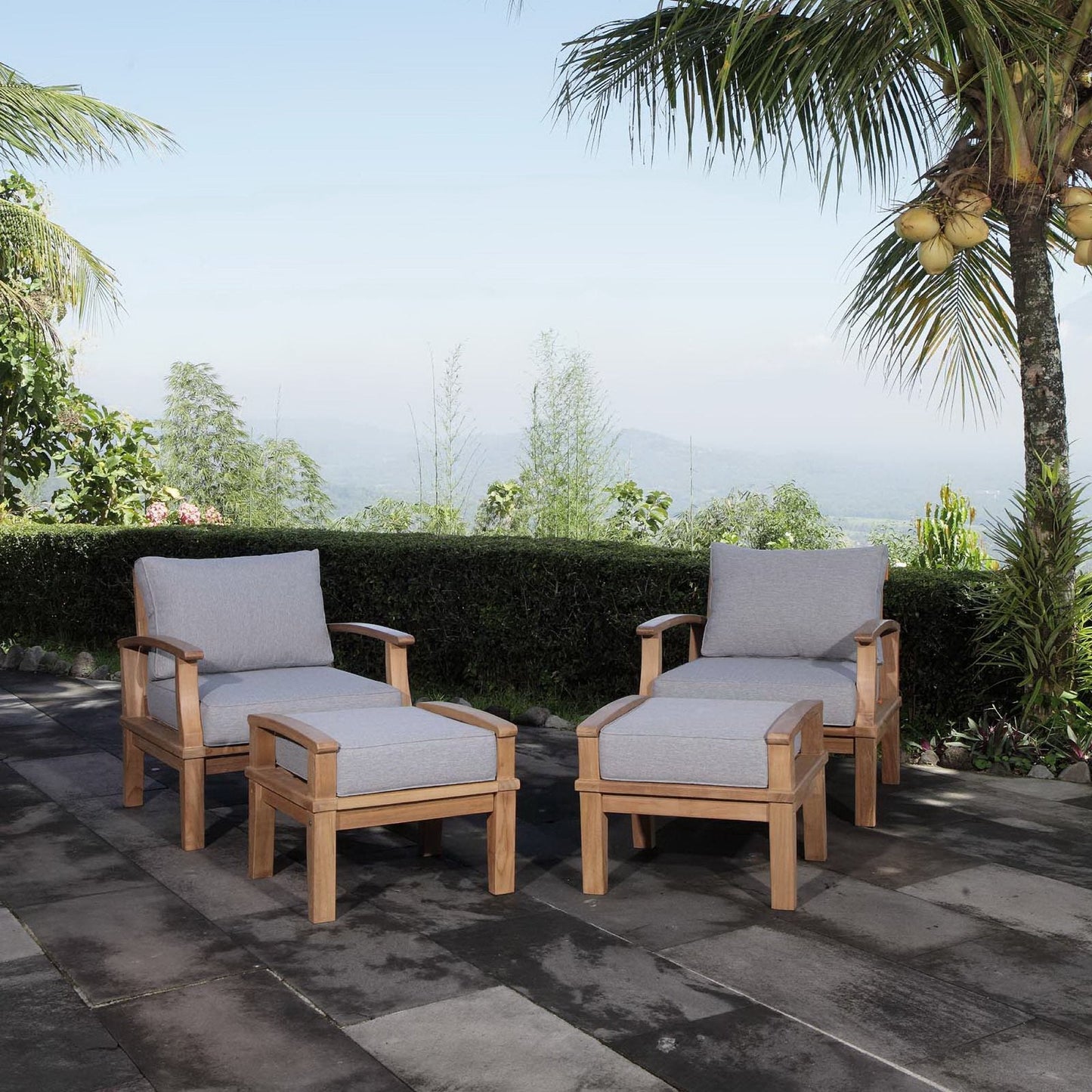 Modway Marina 4 Piece Outdoor Patio Teak Set