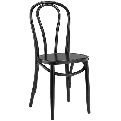 Modway Eon dining side chair, black metal frame with curved back, dining room chair on Tampa Home & Garden Store