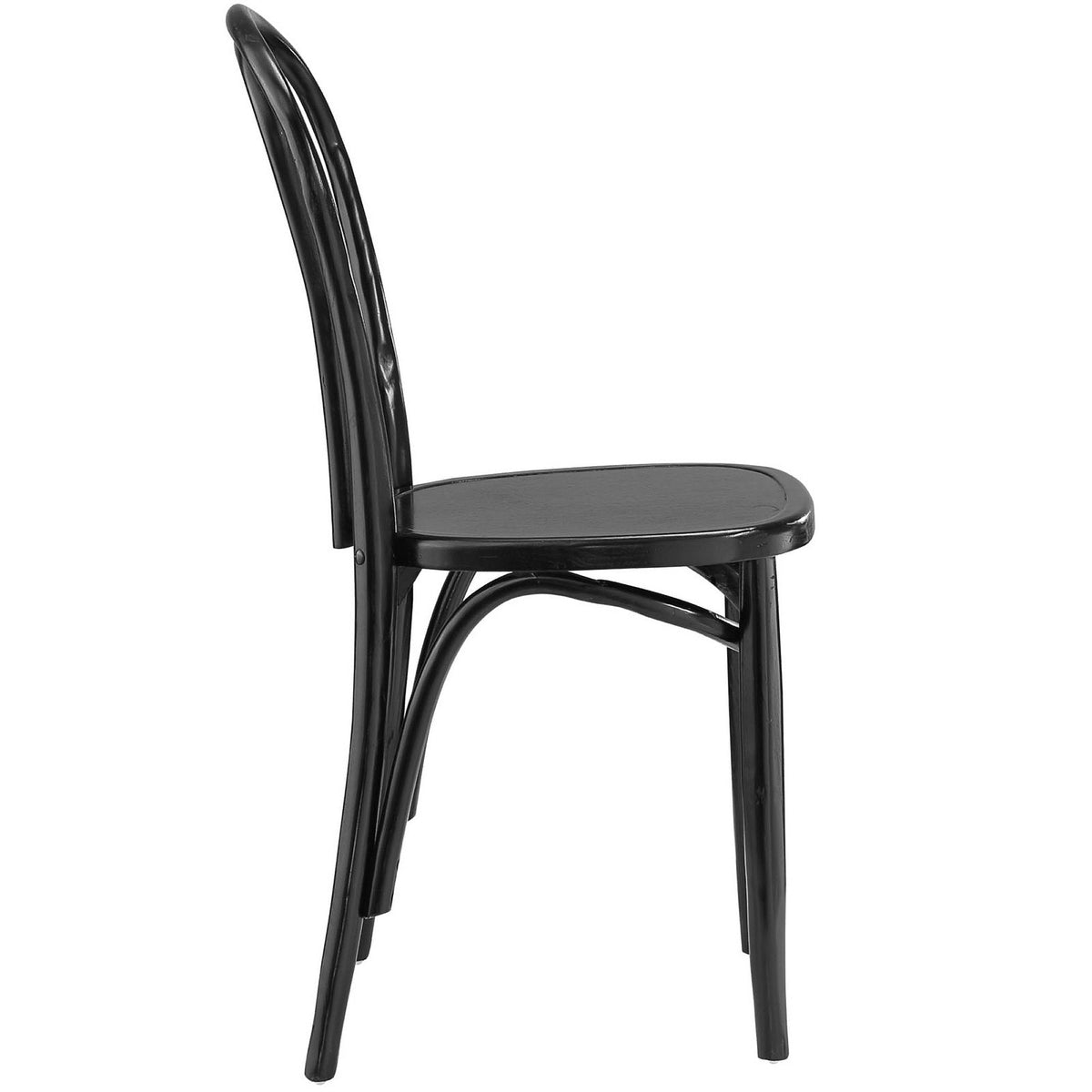 Eon Dining Side Chair in black with curved slat back on Tampa Home & Garden Store