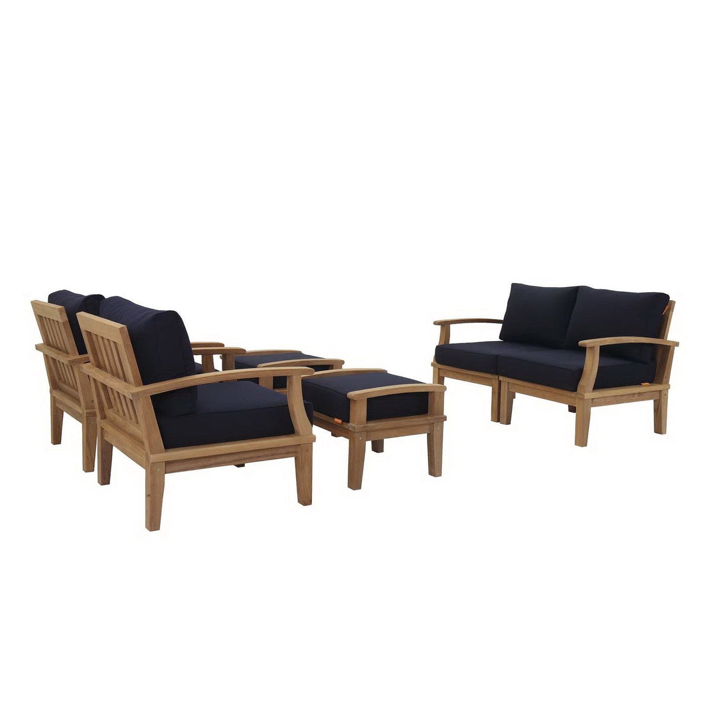 Modway Marina Teak Patio and Outdoor Garden Set