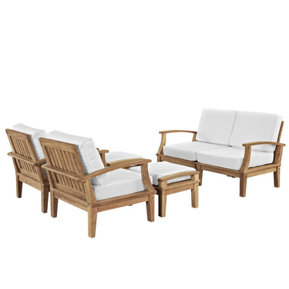 Modway Marina Teak Patio and Outdoor Garden Set