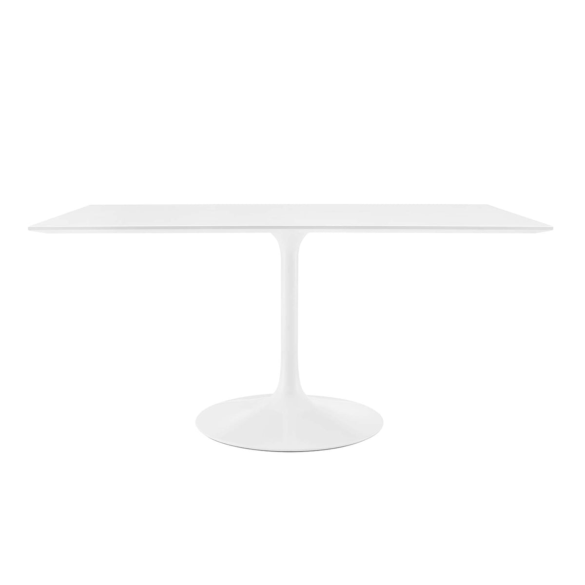 Lippa 60in rectangle wood dining table in white finish with tulip pedestal base on Tampa Home & Garden Store