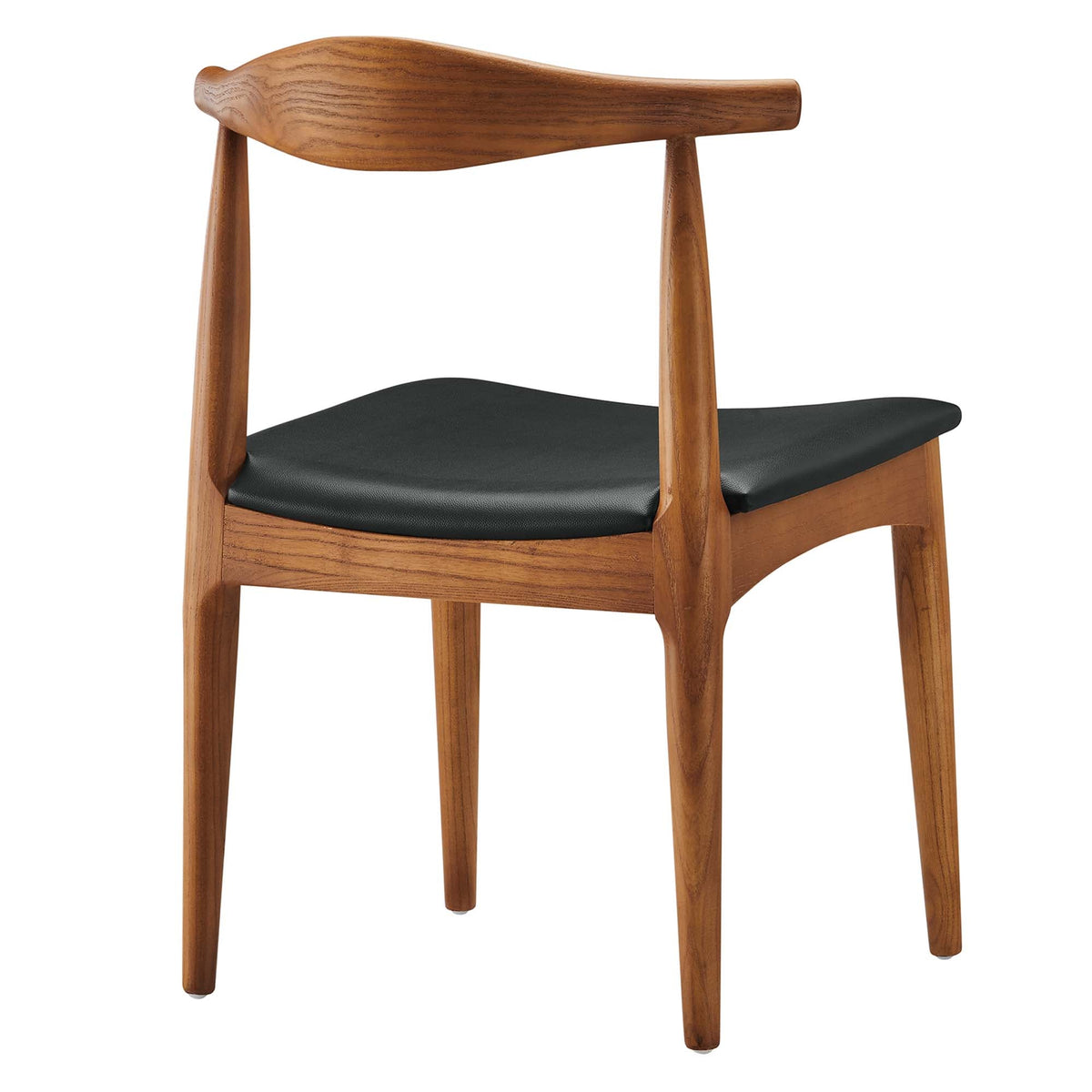 Tracy Wood Dining Chairs set of 4 by Modway, black upholstered seats, natural wood frames on Tampa Home & Garden Store