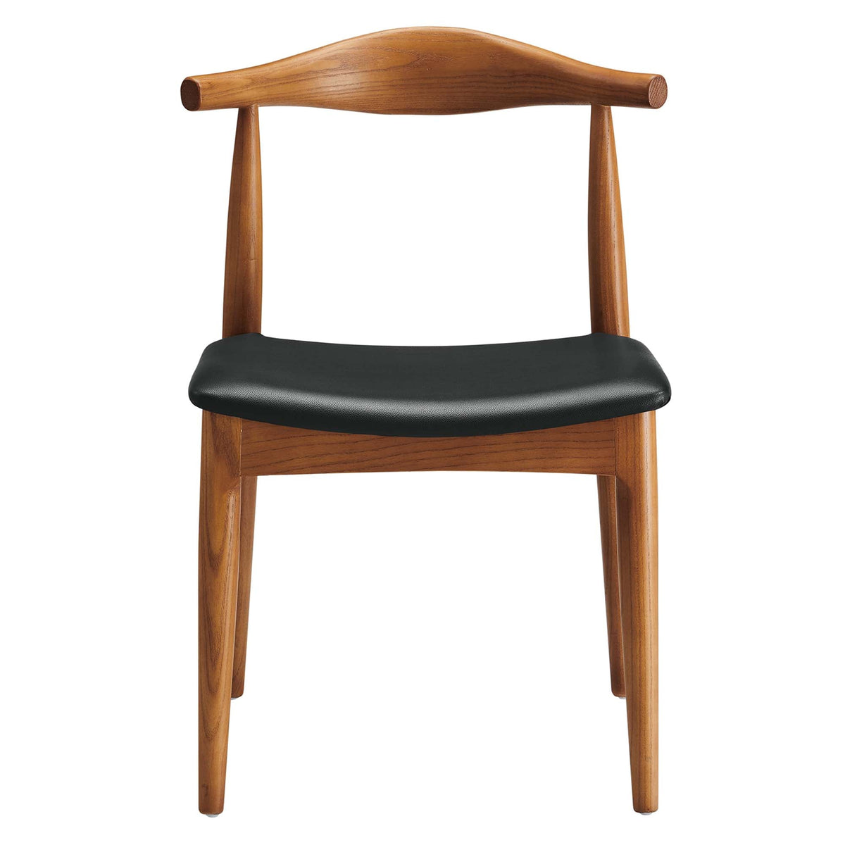 Tracy Wood Dining Chair by Modway, solid wood frame with curved back and black upholstered seat on Tampa Home & Garden Store