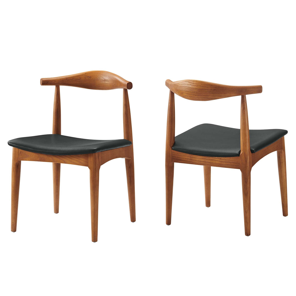 Tracy Wood Dining Chairs set of 4, natural wood, black seats, by Modway on Tampa Home & Garden Store
