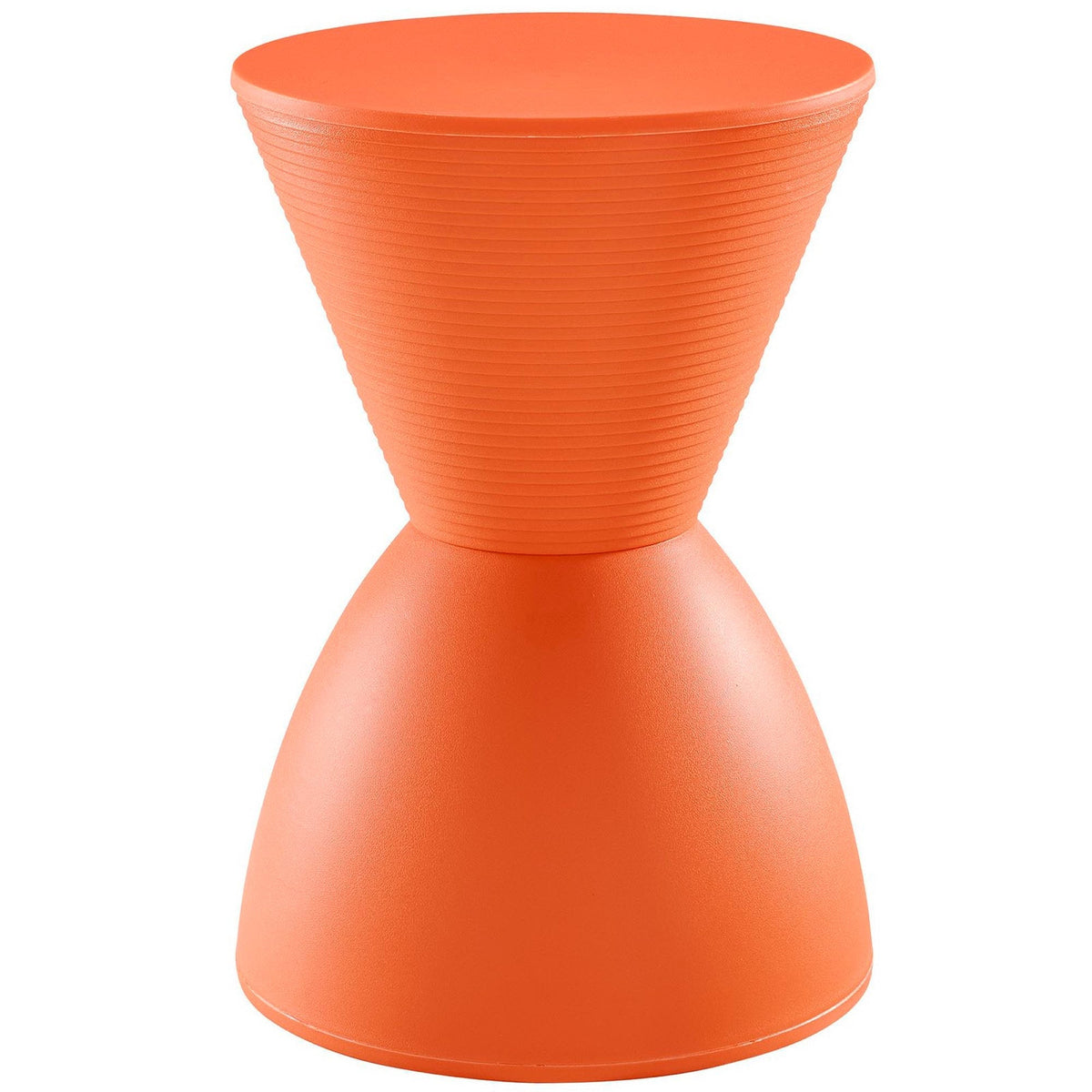 Haste Backless Stool orange ribbed cone-shaped end table accent on Tampa Home & Garden Store