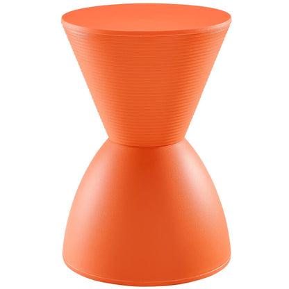 Haste Backless Stool orange ribbed cone-shaped end table accent on Tampa Home & Garden Store