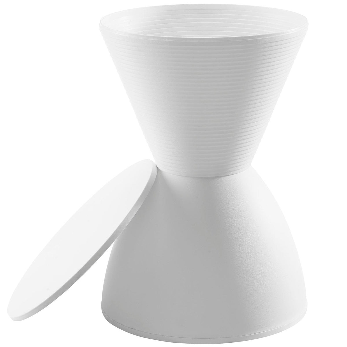 Haste Backless Stool by Modway, white ribbed finish, contemporary furniture on Tampa Home & Garden Store